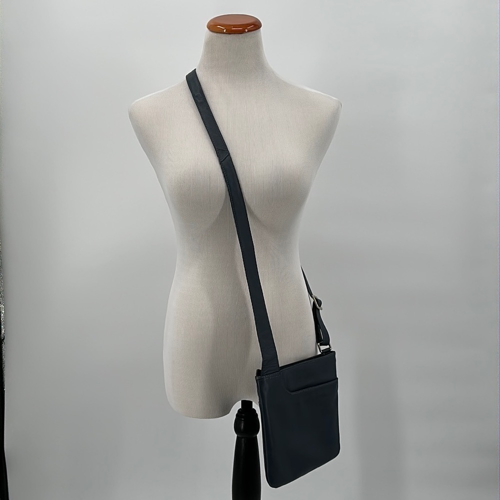 Radley London Blue Leather Adjustable Strap Crossbody Purse
